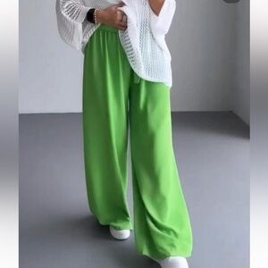 American Eagle XL Green Wide Leg Pants